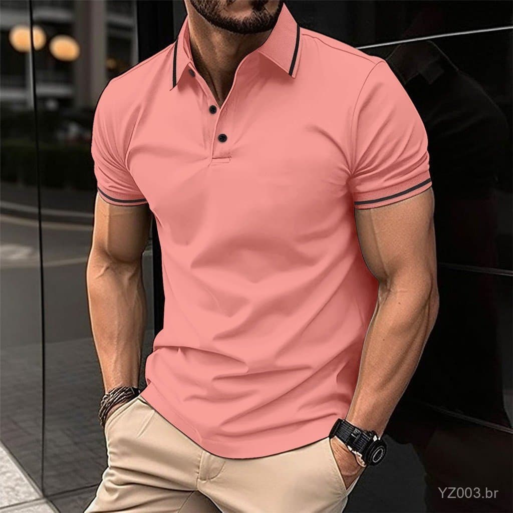 Camisa Polo Esportiva Masculina de Manga Curta, Novo Estilo, Grande Promoção 2023 WNKQ