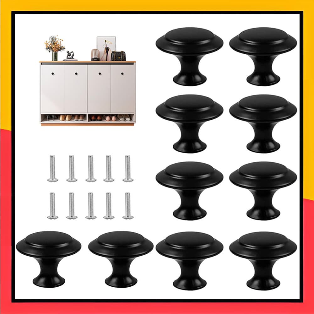 Conjunto de 10 puxadores para gavetas, armários e móveis, com um orifício, em liga de zinco