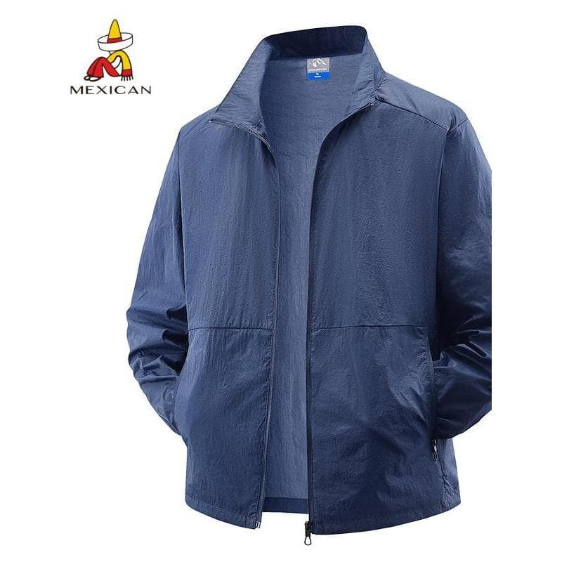 Espantalho 2026 verão gola alta protetor solar roupas masculinas Street Wear verão de secagem rápida fina solta jaqueta