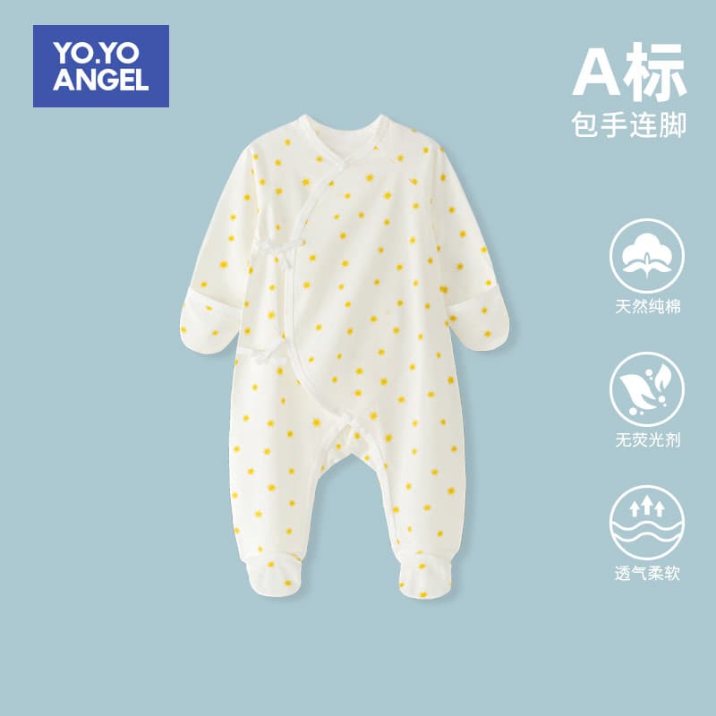 Roupas de bebê recém-nascido roupas de verão cobertos à mão macacão coberto de pés verão estilo fino algodão puro Anti-r