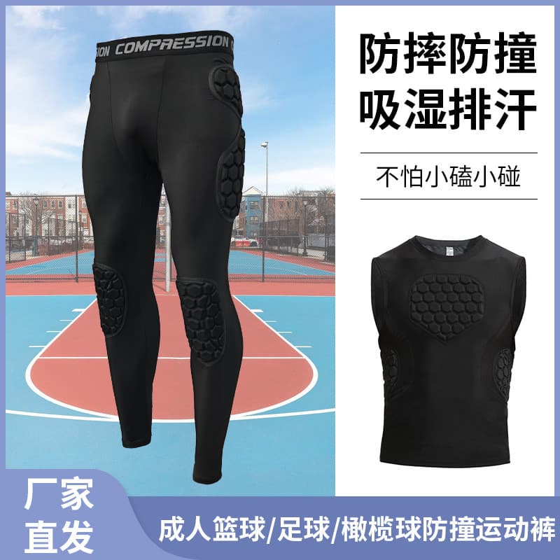 Adulto goleiro uniforme terno masculino favo de mel Anti-colisão basquete colete calças Goalkee