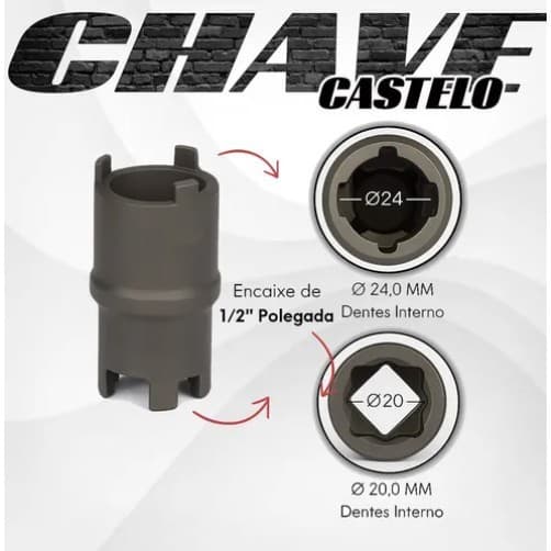 Chave Dupla Castelo Bomba Óleo 20/24mm Titan 125 Fan 125 Titan 150