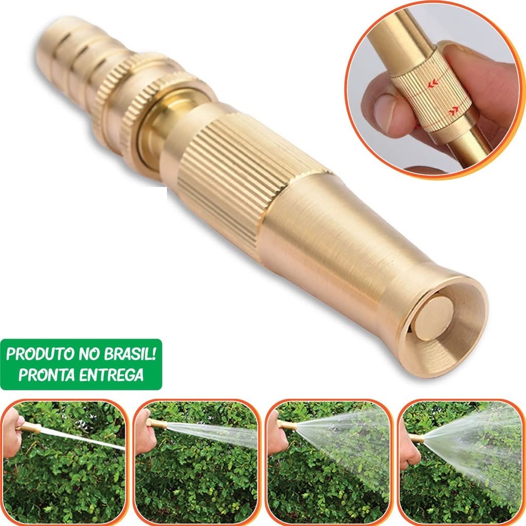 Pistola de pulverização de água de alta pressão com acessório de cabeça de cobre, bico de latão para uso em jardins, man