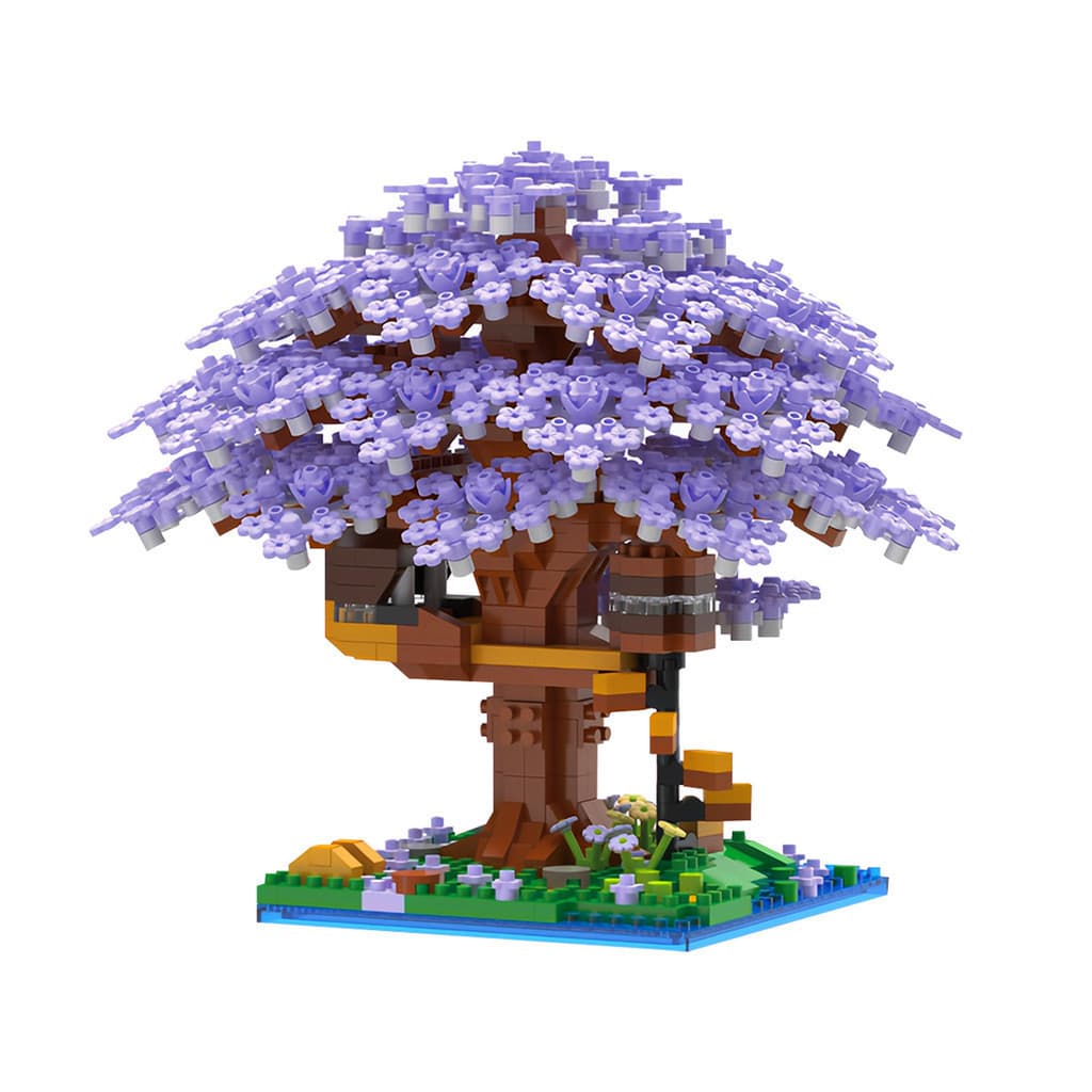 Blocos Micro Sakura Bonsai Roxo Decoração E Presente