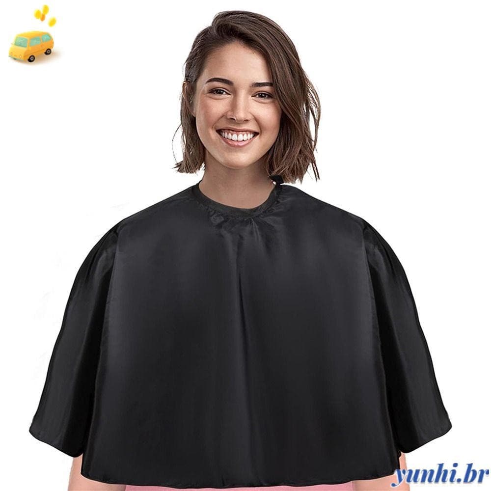 Capa De Corte De Cabelo YUNHI , Barbeiro Quadrada Curta Maquiagem Preta À Prova D'água
