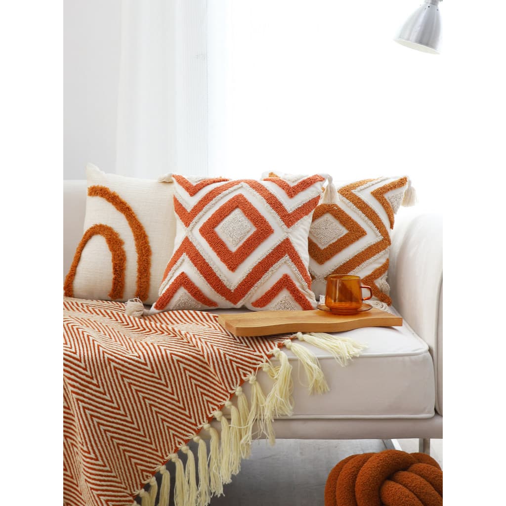 Fronha marroquina para quarto, capa de almofada quadrada para sala de estar, sofá, cochilo, encosto, estilo ins