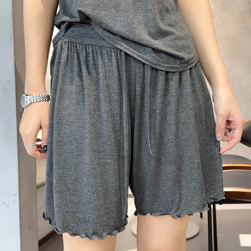 Verão estilo fino Modal feminino casa solta calças casuais tamanho grande Shorts calças de pijama estilo curto fungo bor