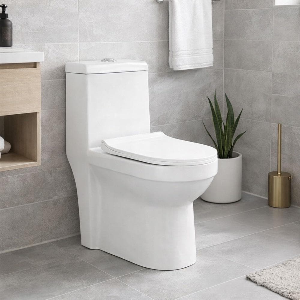 Kit Vaso Sanitário Monobloco e Acessórios Modaza Acqua, Branco, 3 e 6 litros