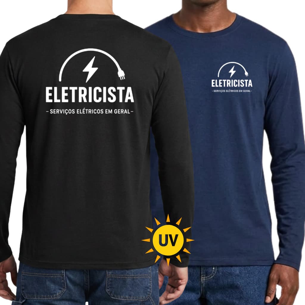 Camiseta Eletricista UV Proteção Do Sol Uniforme de Trabalho Segunda Pele Estampado