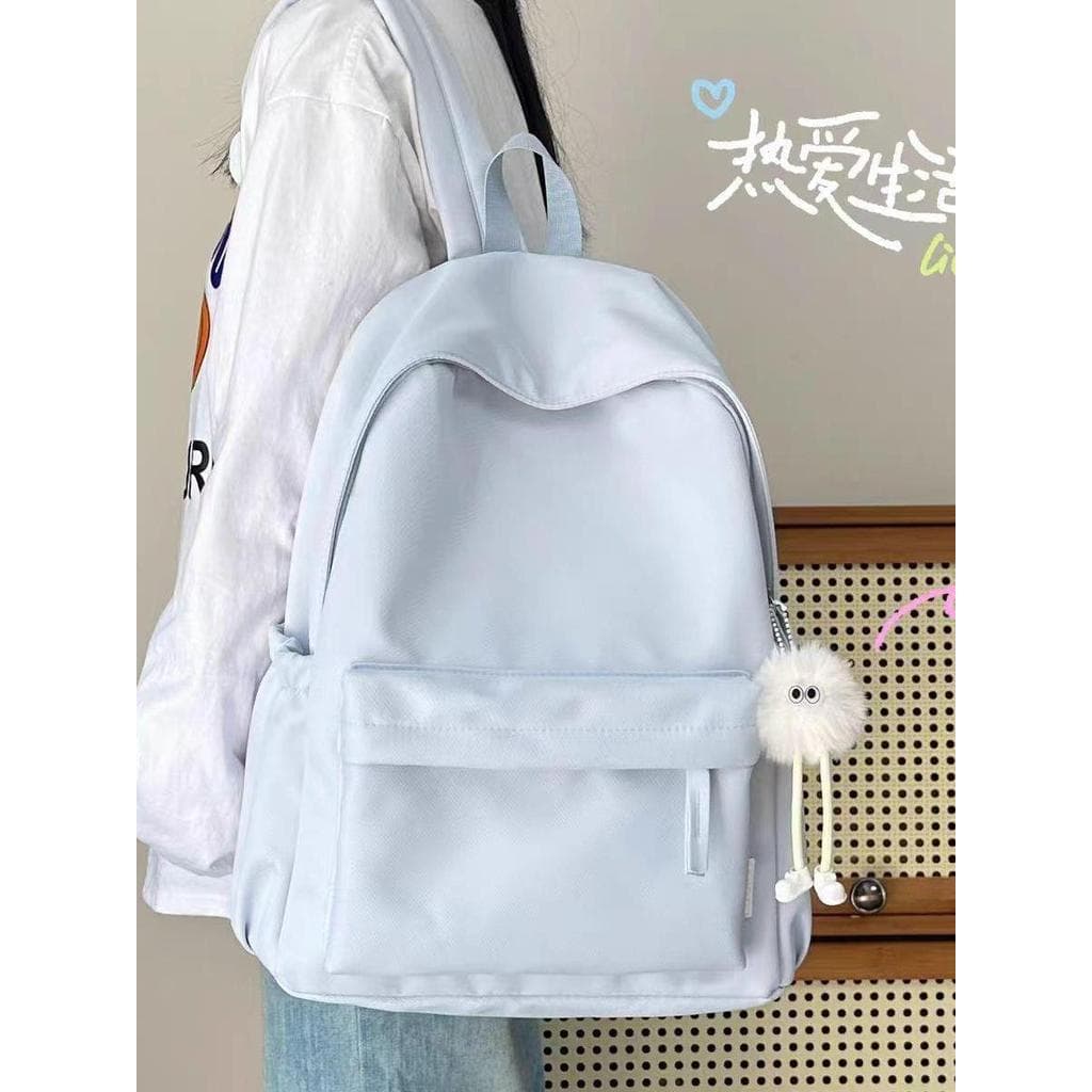 Mochila leve japonesa cor sólida estudantes casuais