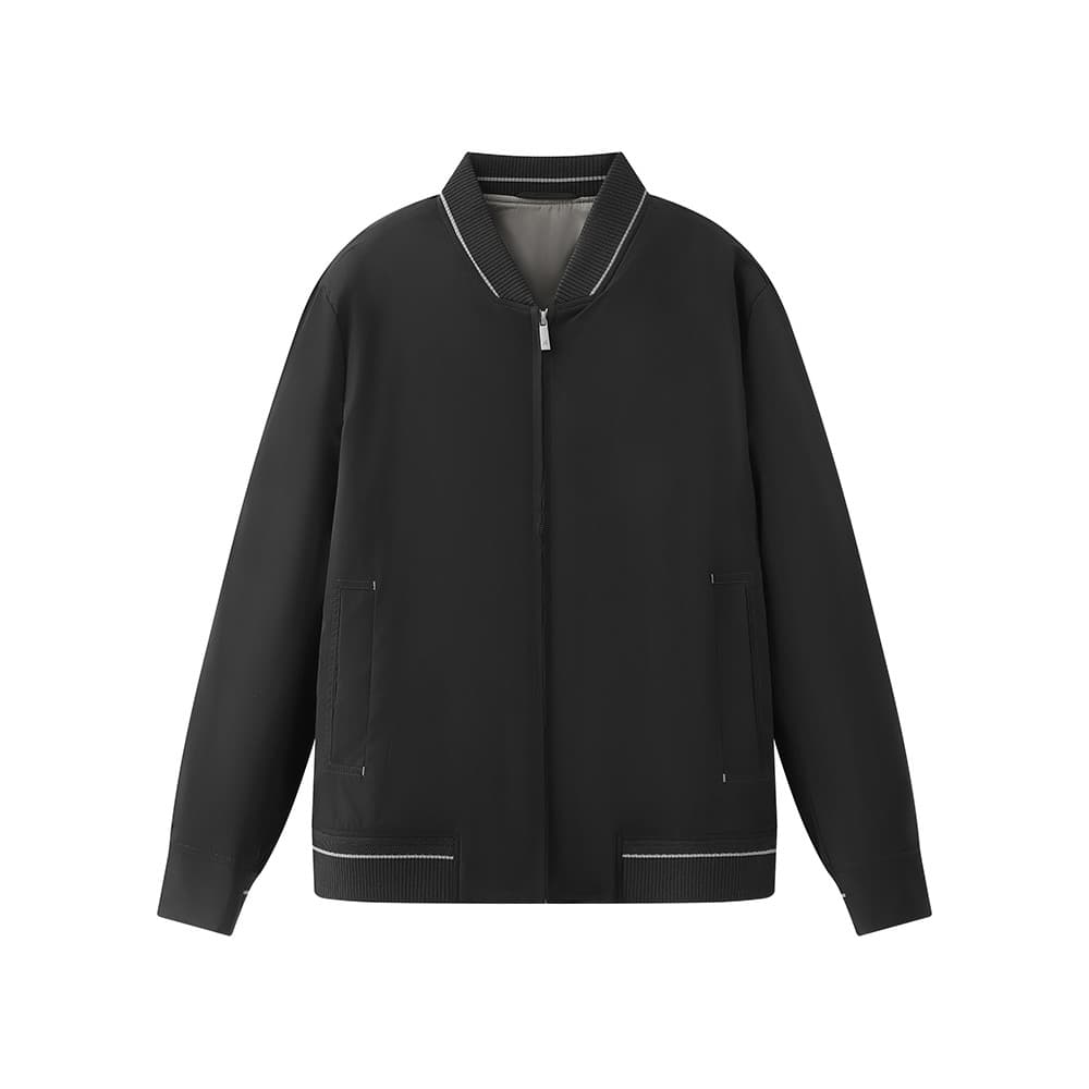 Novo estilo masculino primavera outono com nervuras gola de beisebol Casual zíper carcela jaqueta J1J38100