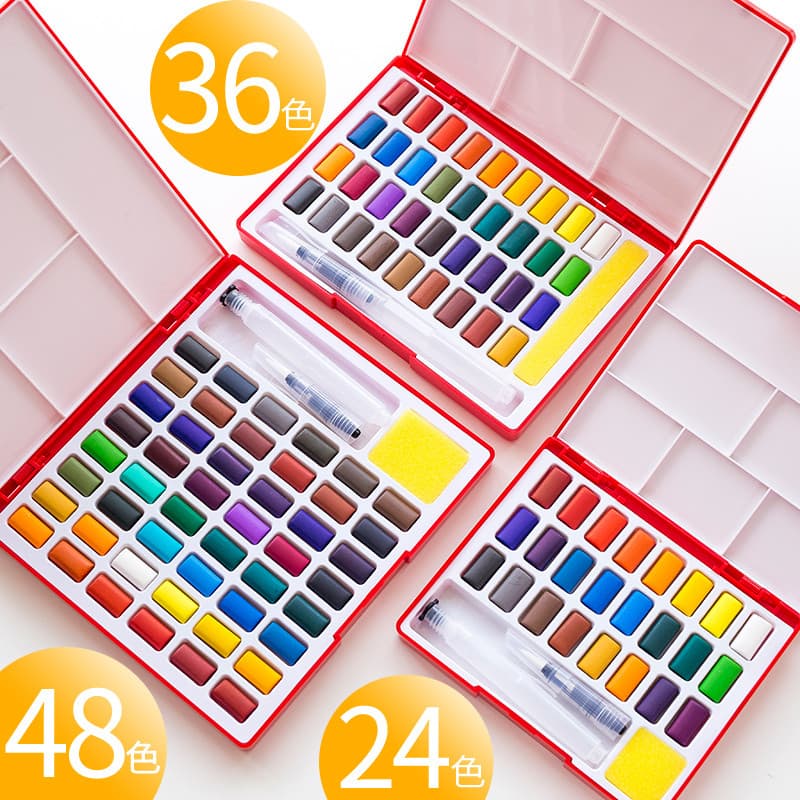 Faberjia Tinta Aquarela Sólida Alunos Usam Embalagem em Aquarela Tinta Aquarela Profissional Pintada à Mão 24 Cores 36 C