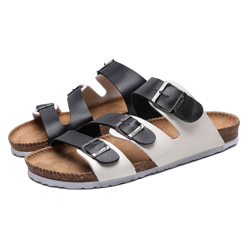 2026 primavera verão Rui pé novo produto chinelos de cortiça masculino antiderrapante casal sapatos de praia casuais san