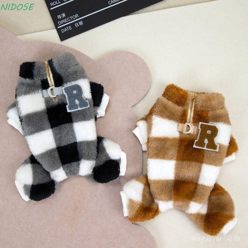 Roupas Para Cães NIDOSE , Macacão Confortável E Quente Cachorrinhos , Pijama Macio Pequenos Com Pilha Dupla Face Inverno