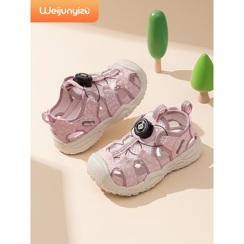 Meninas sandálias crianças sapatos esportivos 2025 novo estilo do bebê menina sapatos sandálias de verão funcional respi