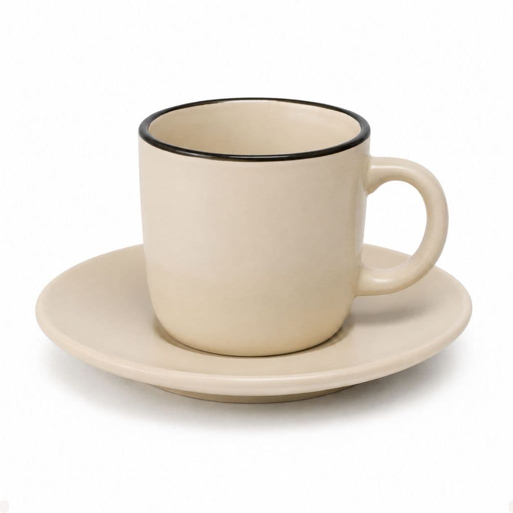 JOGO 6 XICARAS CAFE PIRES CERAMICA DENNY OFF WHITE 130ML CANECA