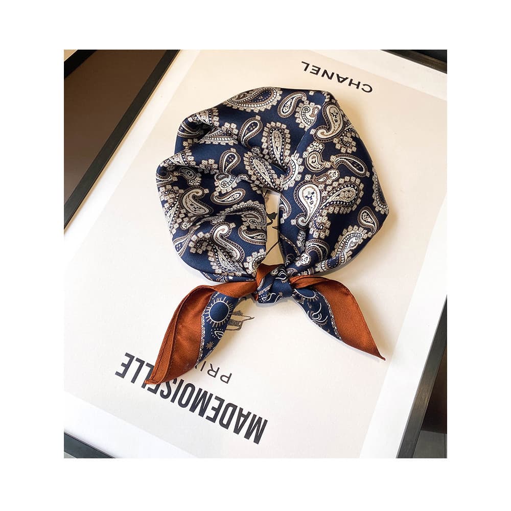 Flor de caju lenço de seda Real pequeno lenço quadrado feminino primavera outono lenço de seda amoreira street Wear rua