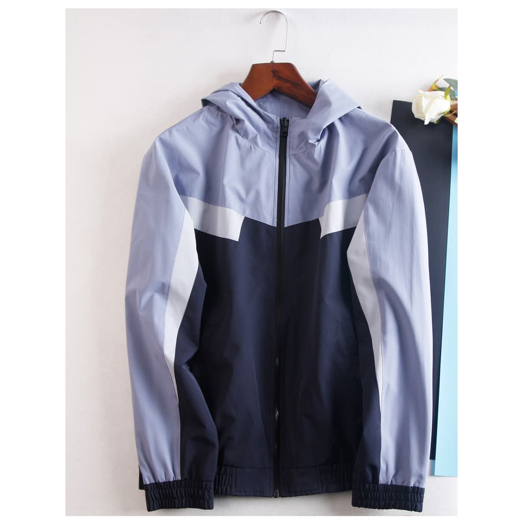 HL35206 série mar moda Casual com capuz jaqueta esportiva estilo fino primavera verão juventude roupa de dois lados