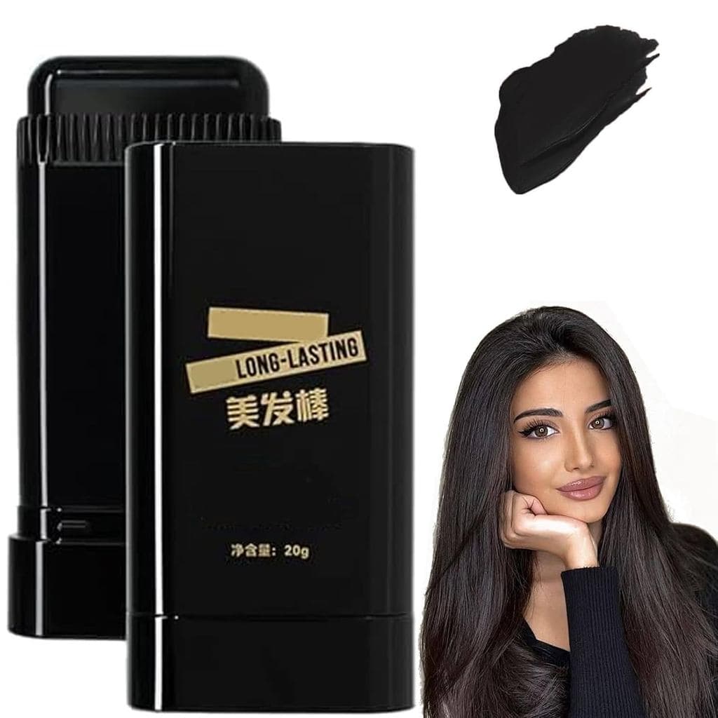 Bastão Portátil para Retoque de Cor de Cabelo com Pente, Bastão de Tintura de Cabelo 2 em 1, Pente de Tintura de Cabelo