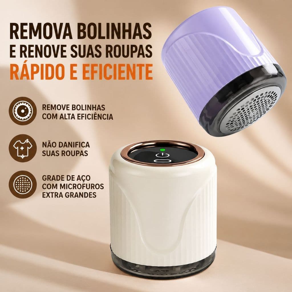Papa Bolinhas Elétrica Redondo com Cabo USB De Carregamento Automático de Fiapos