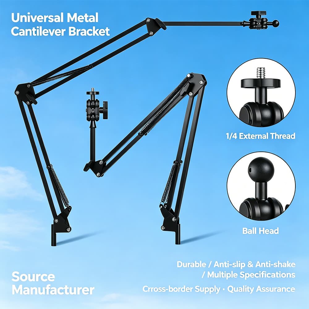 Suporte Cantilever De Metal Ajustável , 360 ° Giratório Para Montagem Em Mesa De Cama Telefone/Tablet , Preguiçoso De Br