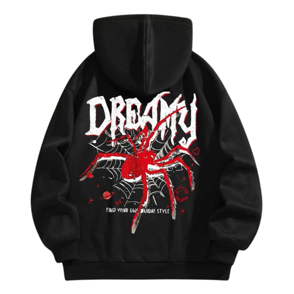 Moletom Canguru Flanelado Aranha Dreamy Streetwear Casaco Blusa Inverno