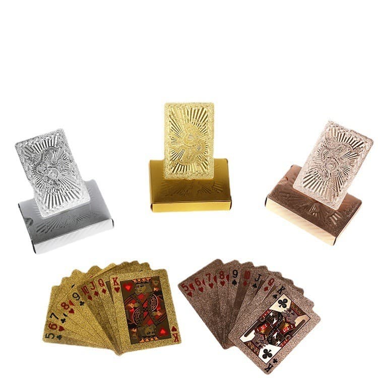Baralho Dolar Dourado Ouro Folheado A Prova D'agua Poker Truco Cartas Jogos Para Várias Ocasiões De Festa