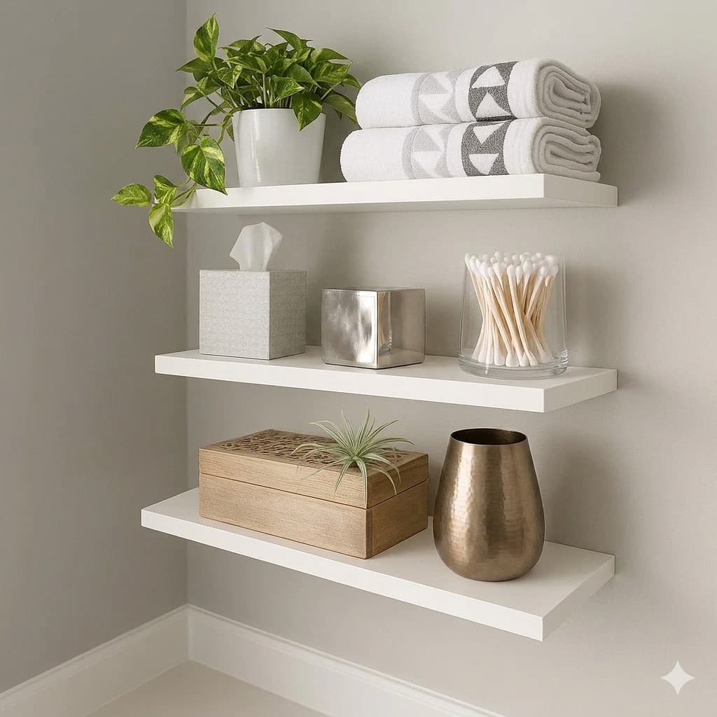 Kit 3 Prateleiras Decorativas 30x10cm Luxo Organizador Nicho Parede Sala Quarto