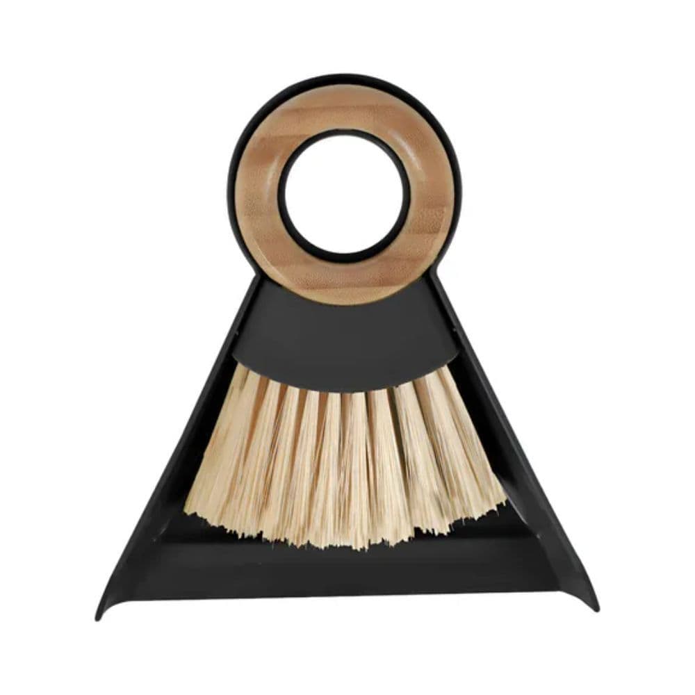 Kit Escova De Bambu E Pá Pequeno Para Limpeza 2pçs