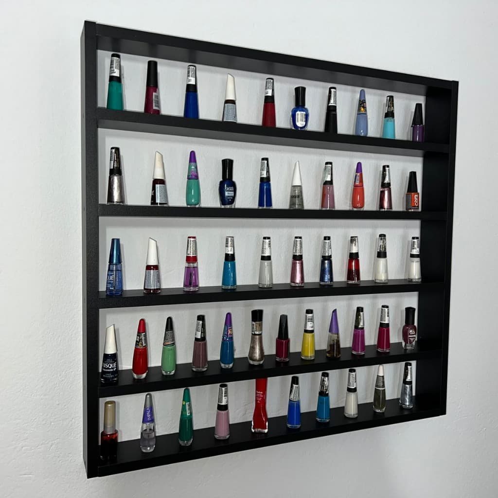 Nicho Expositor de Esmalte Preto para 200 esmaltes organizador