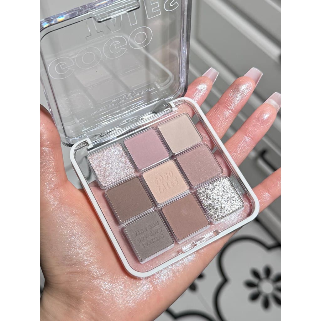 Novo produto Gogo Dance Paleta de sombras de nove cores fosco rosa marrom terra cor cimento cinza Blush alto brilho inte