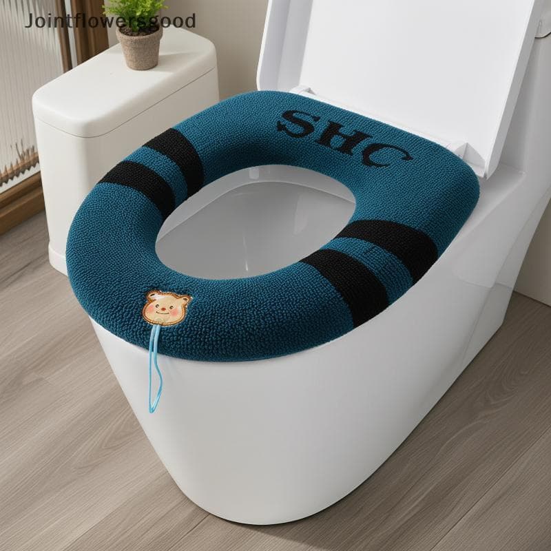 JTFG Capa De Assento De Vaso Sanitário Lavável , 1 Peça , Almofada Aquecedora Macia Para Banheiro , Acessório Homefort G