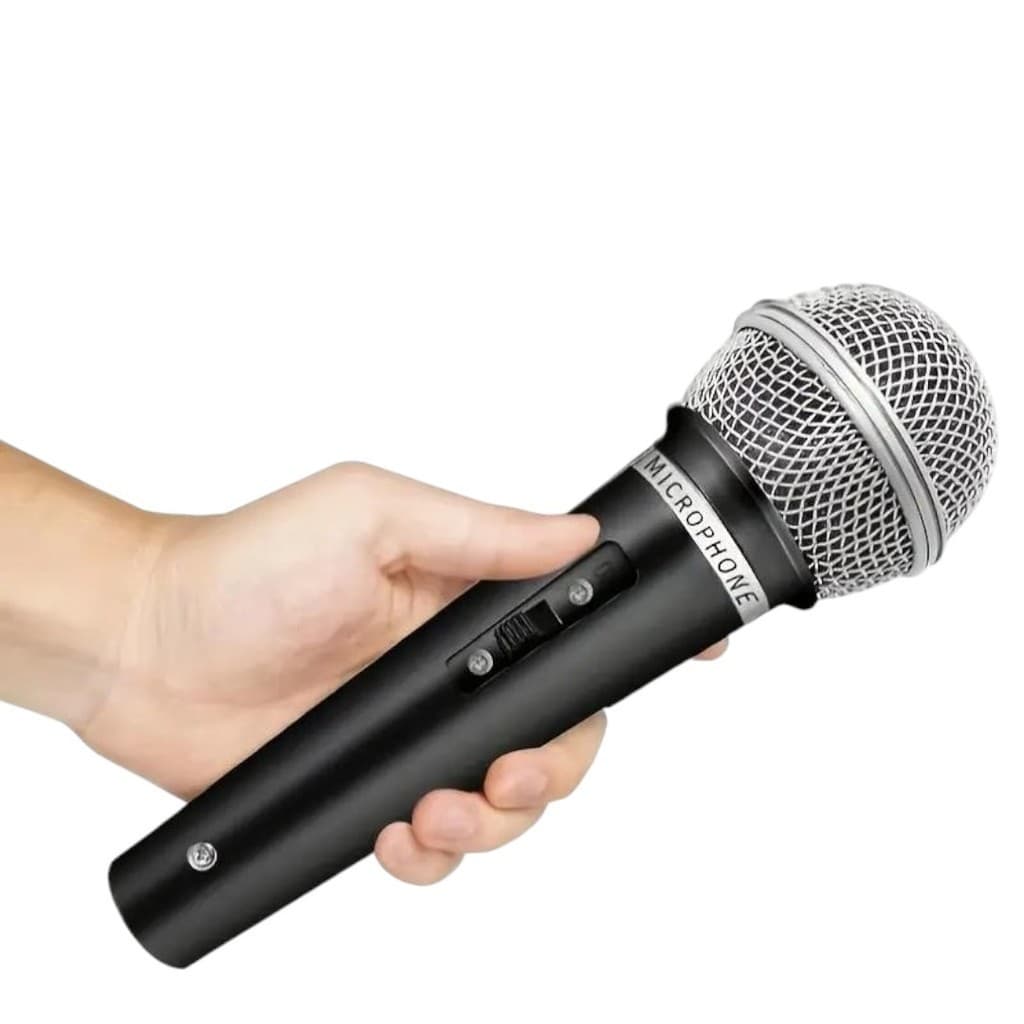 Microfone Profissional Com Fio Karaokê Dinâmico Lehmox Ley-2168 Portatil