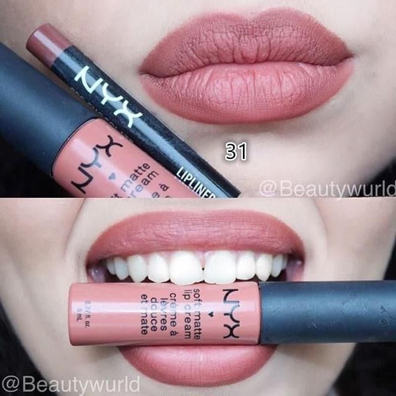 NYX Versão EUA camurça Matte Velvet Lip Liner Batom Renderização de cores Europeu Americano Forma de lábios finos Altern