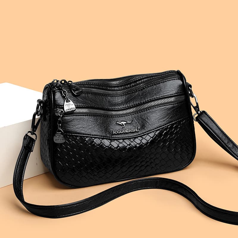 Luo Botu Messenger Bag 2026 Novo Estilo Bolsa de Ombro Tecido de Grande Capacidade Simples Moda All-Match Médio