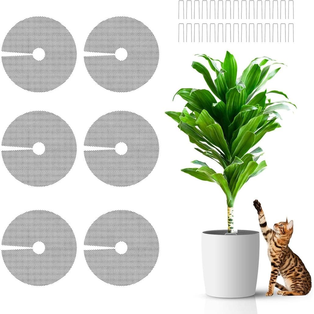 6 Peças de Telas para Vasos de Plantas de 11,8 Polegadas, Coberturas Protetoras de Solo para Vasos de Plantas, Cortáveis
