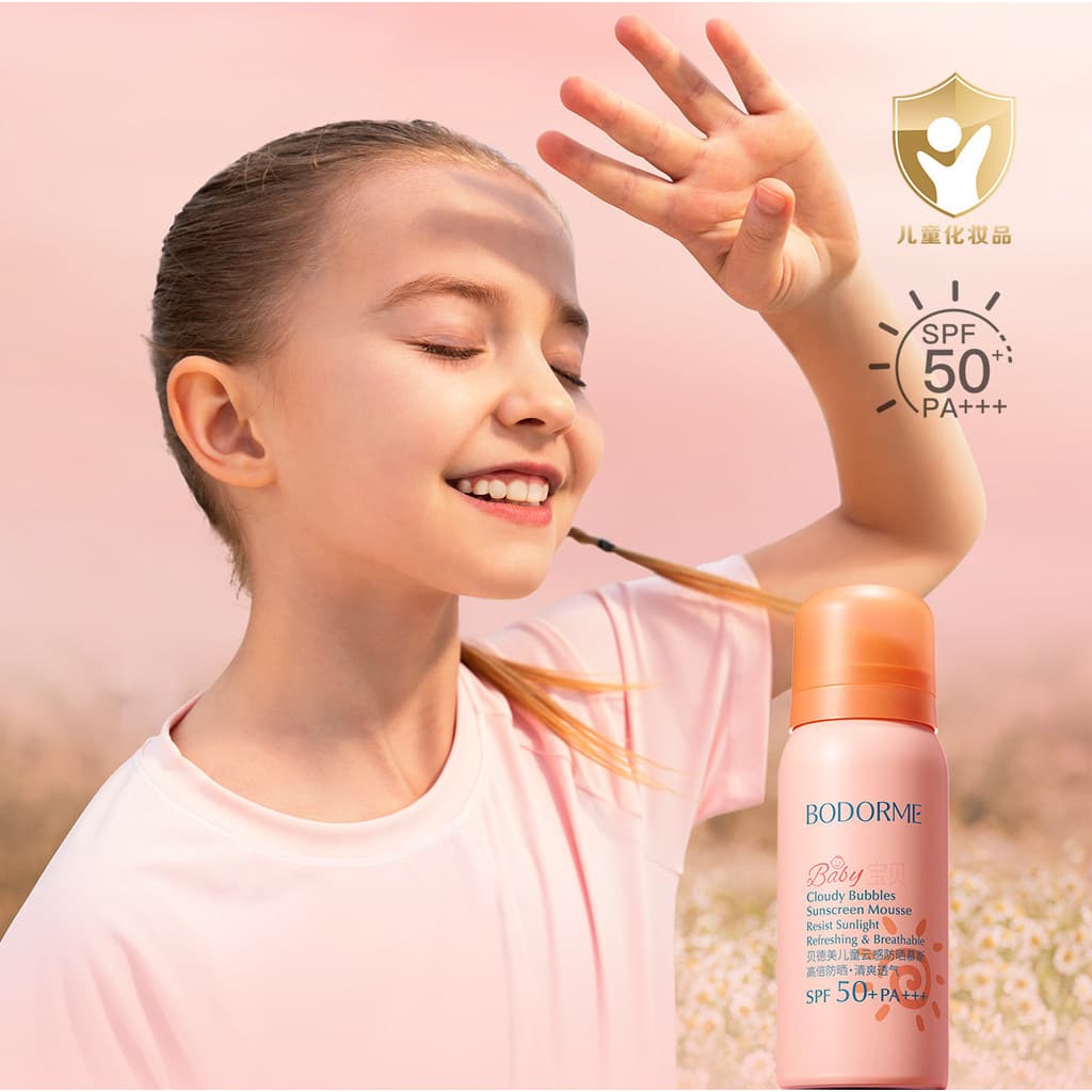 Beidemei Protetor Solar Infantil Mousse Protetor Solar Loção Isolada Ultravioleta Suave Hidratante Protetor Solar Especi