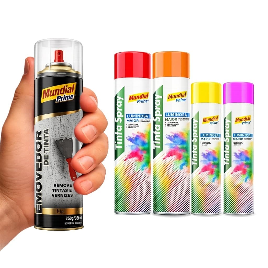 Kit Removedor de Tinta + Tinta Spray Luminosa | Restauração Rápida Mundial Prime