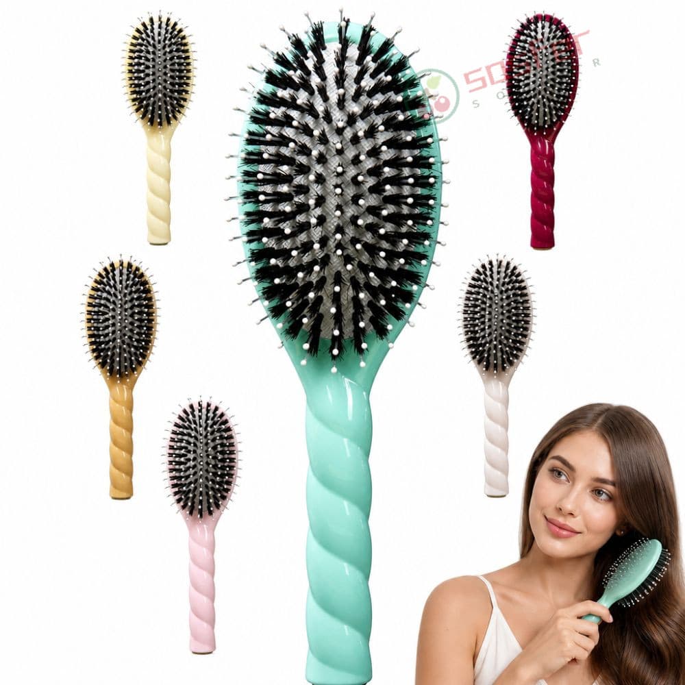 Escova De Cabelo Com Cerdas De Javali SOSFER , | Pente De Almofada De Ar Antiestático , Cabeleireiro Liso Anti-Nó