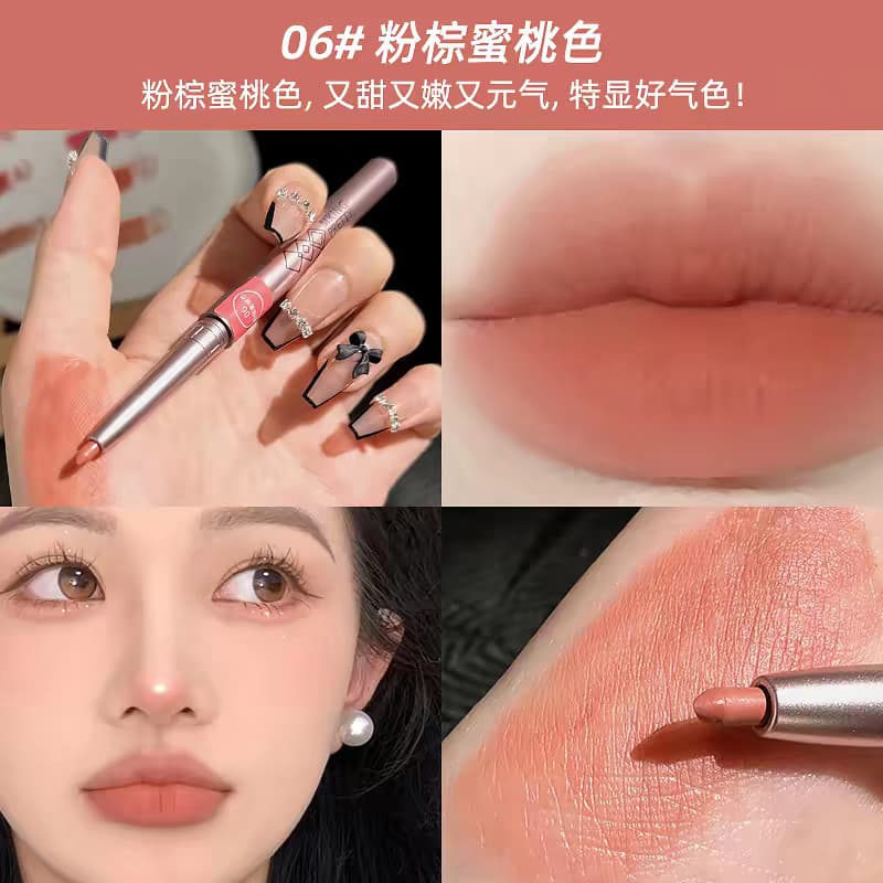 Batom delineador labial feminino, à prova d'água, de longa duração, não desbota, fosco, hidratante, contorno labial, des