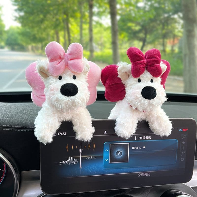 West Highland filhote de cachorro filhote de cachorro boneca tela do carro decoração carro boneca controle Central exibi