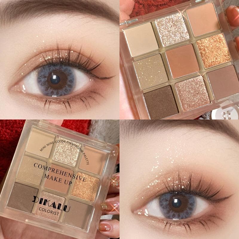 DIKALU transparente nove cores acrílico 9 cores paleta de sombras fosco cor quente terra Jiugongge sombra leite chá maqu