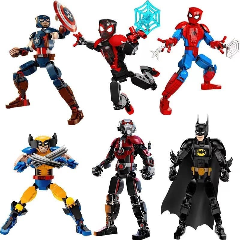 Marvel robo brinquedo Vingadores batman compatível lego homem aranha menino Crianças brinquedos educativos blocos de con
