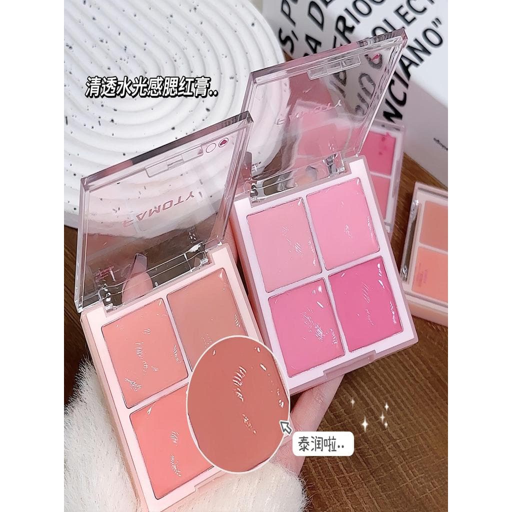 Blush diário luz maquiagem quatro cores blush creme hidratante fosco fácil de colorir rosto Natural iluminar renderizaçã