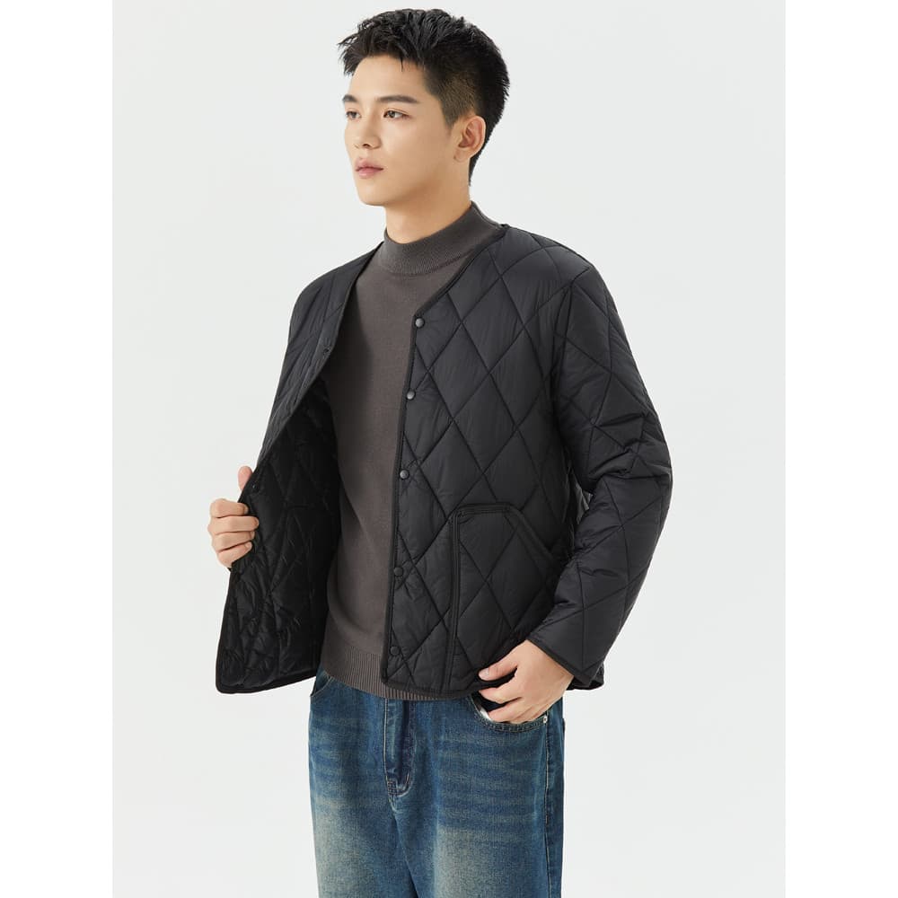 Jaqueta térmica acolchoada masculina, leve, interna, acolchoada, forro de algodão, uniforme escolar médico, jaqueta acol