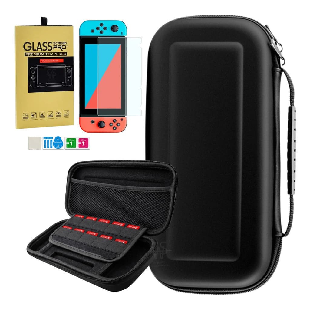 Capa Estojo Bag Case Rigida Nintendo Switch + Pelicula Vidro