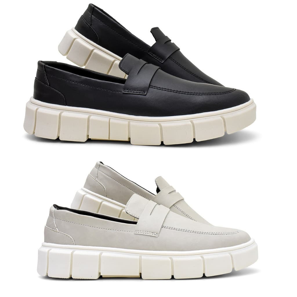 Kit 2 Mocassim Masculino Sapato Social Casual Moda Trabalho Confortável Estiloso Dia a Dia