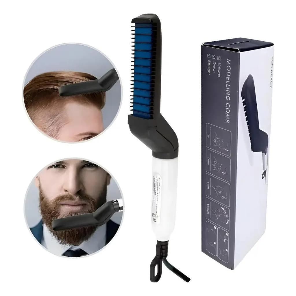 Chapinha Pente Alisador Modelador Barba E Cabelo Masculino