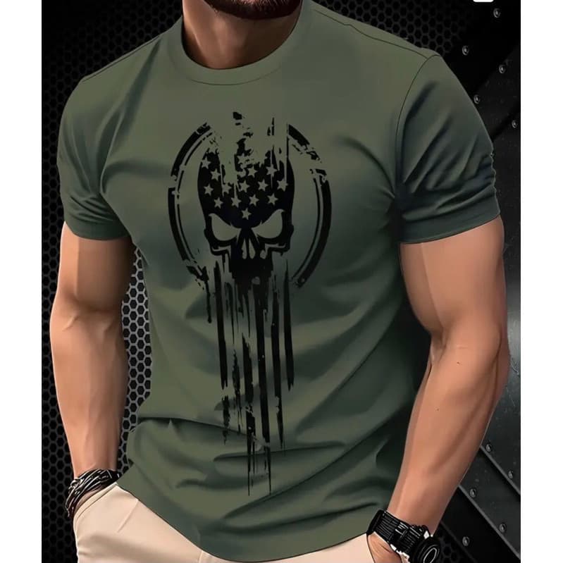 Camiseta 100% Algodão Fio 30.1 Premium DTF Caveira