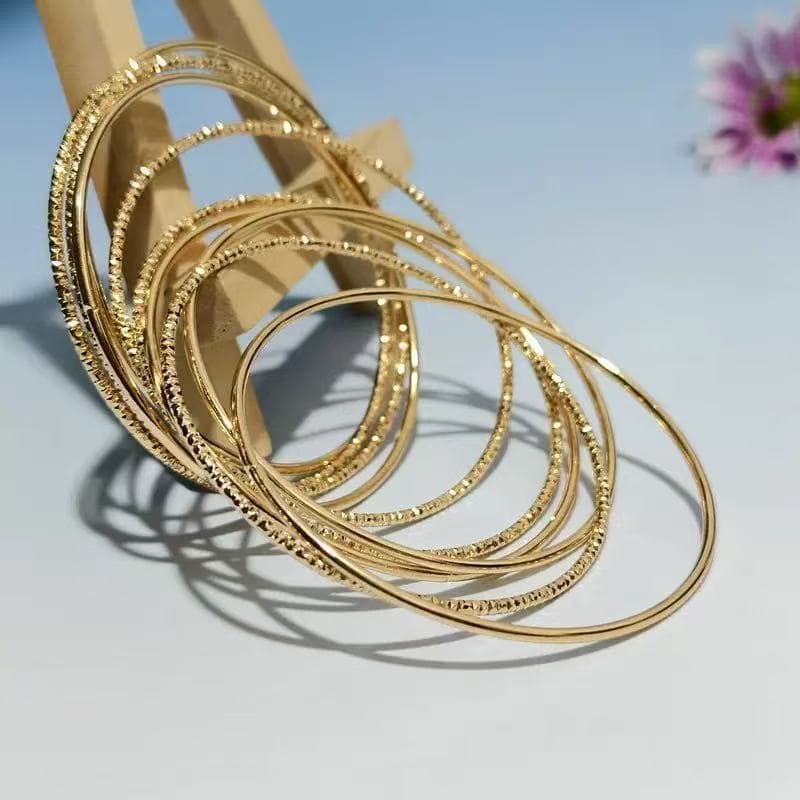 Kit 9 Pulseiras Femininas Prata Aço Inoxidável Anti-alérgico Presente Elegante Uso Diário Festas